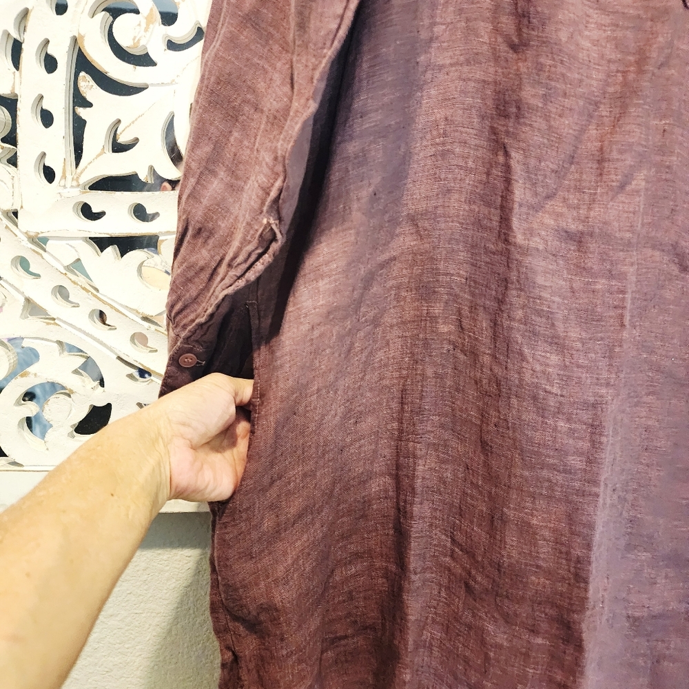 CP SHADES LINI TWILL MULBERRY SHIRTDRESS FRONT BUTTON LONG SLEEVE - Picture 9 of 13